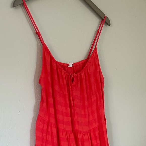 ❤️ NWT Old Navy Women's Tiered Tie-Front Maxi Swing Sundress Dress Red Lory SZ L - Picture 14 of 16